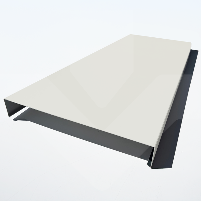 COUVERTINE/COUVRE-MUR - ALUMINIUM PRÉLAQUÉ 15/10 - GAMME 320-XL - RAL 9010 SATINE - BLANC PUR, Longueur 1000 mm