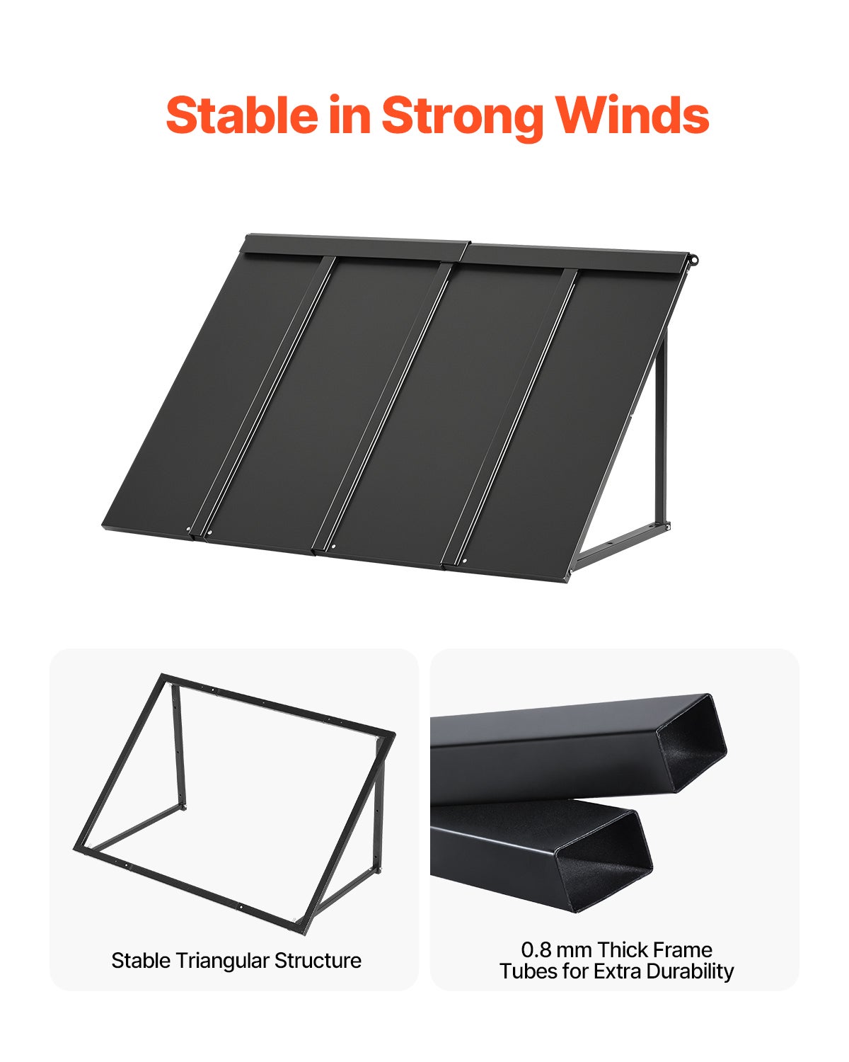 Toldos de Porta VEVOR 112,5x61 cm,marquise externa em metal,estrutura de aço,abrigo contra chuva,neve,sol,toldo para portas,janelas,varandas - 3