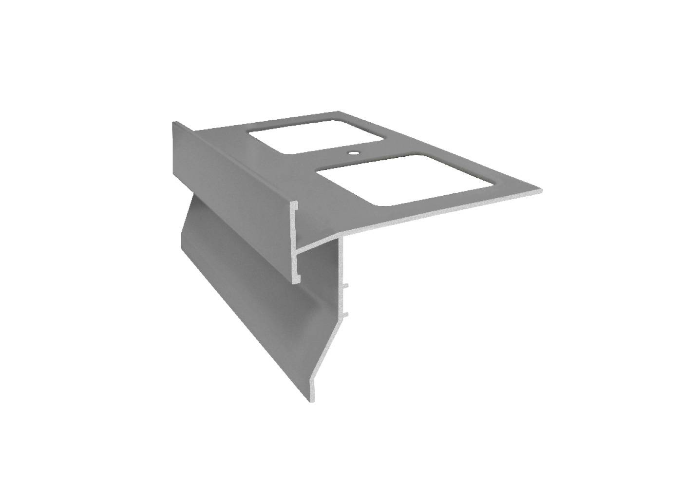 GOTERO PARA BALCONES/TERRAZAS 'TOP' en aluminio satinado - ancho. 95mm/longitud 2,7 metros - 3