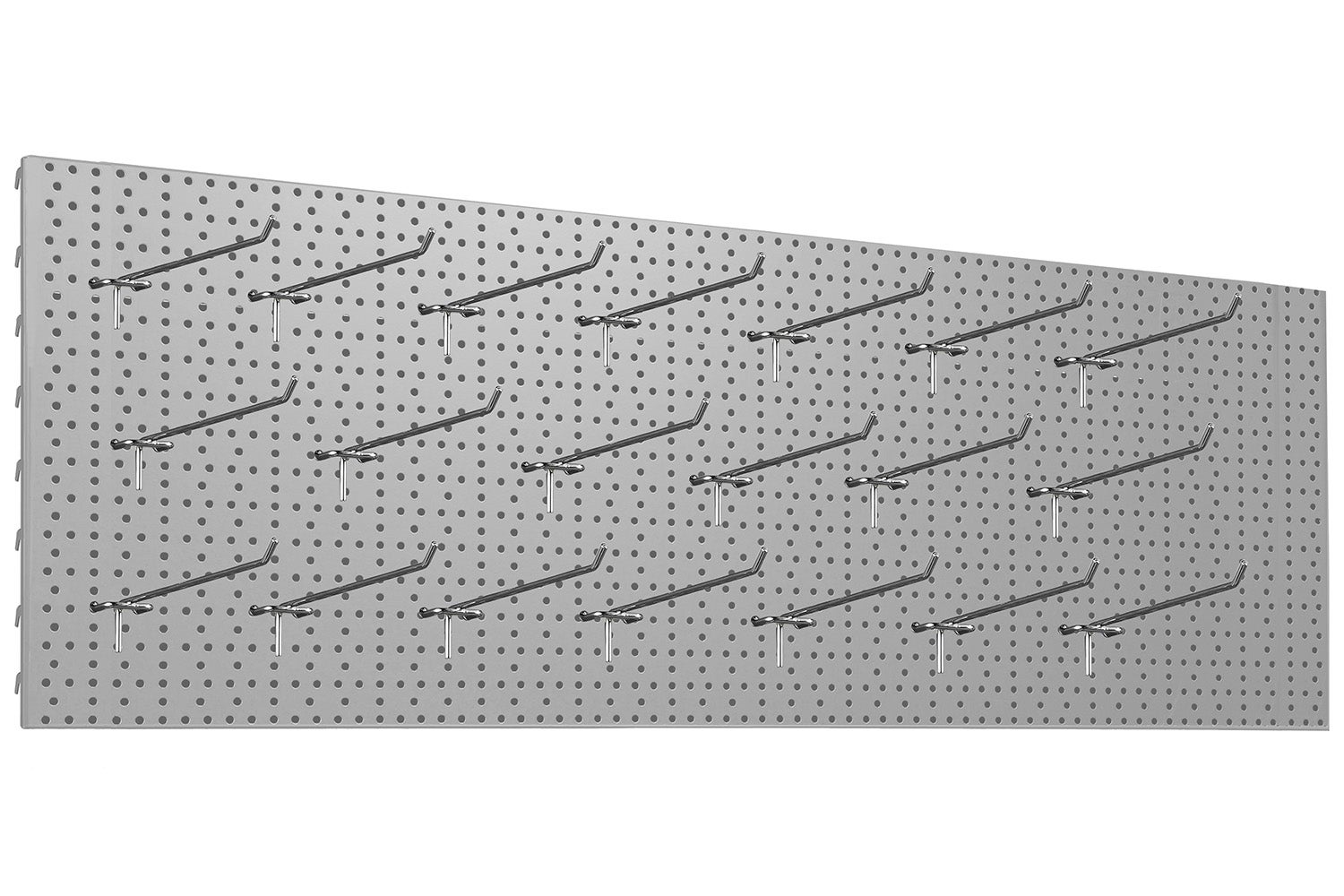 Zestaw Tablica warsztatowa 125x40cm jasny szary + 20x Zawieszki pojedyncze fi4 20cm KTD