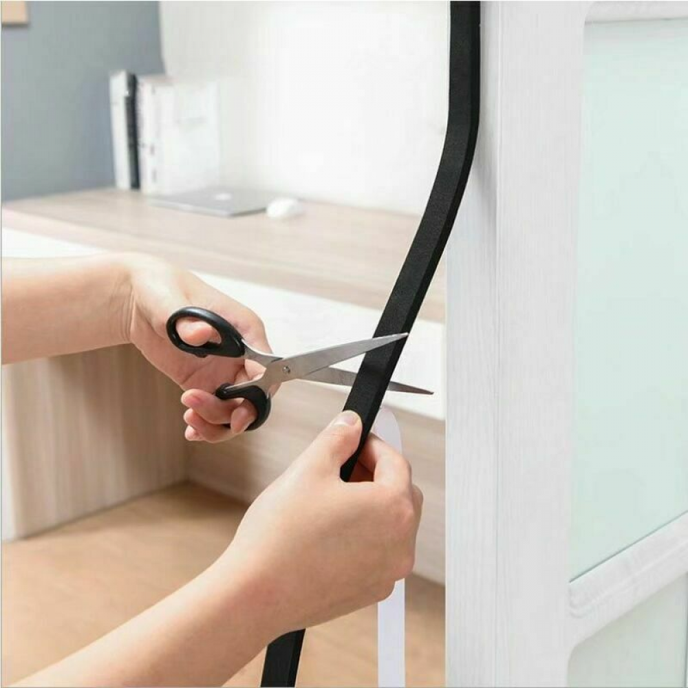 Tiras adhesivas de espuma para sellar puertas y ventanas, tiras cortavientos para juntas inferiores de puertas [2 metros en 2 rollos] - 3