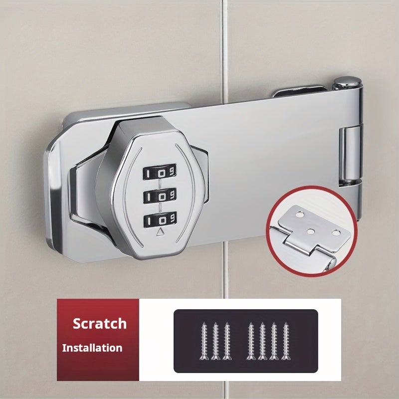 Serrures à loquet antivol pour armoire domestique, serrure de porte sans clé, serrures à loquet avec mot de passe à 3 chiffres pour combinaison - 3