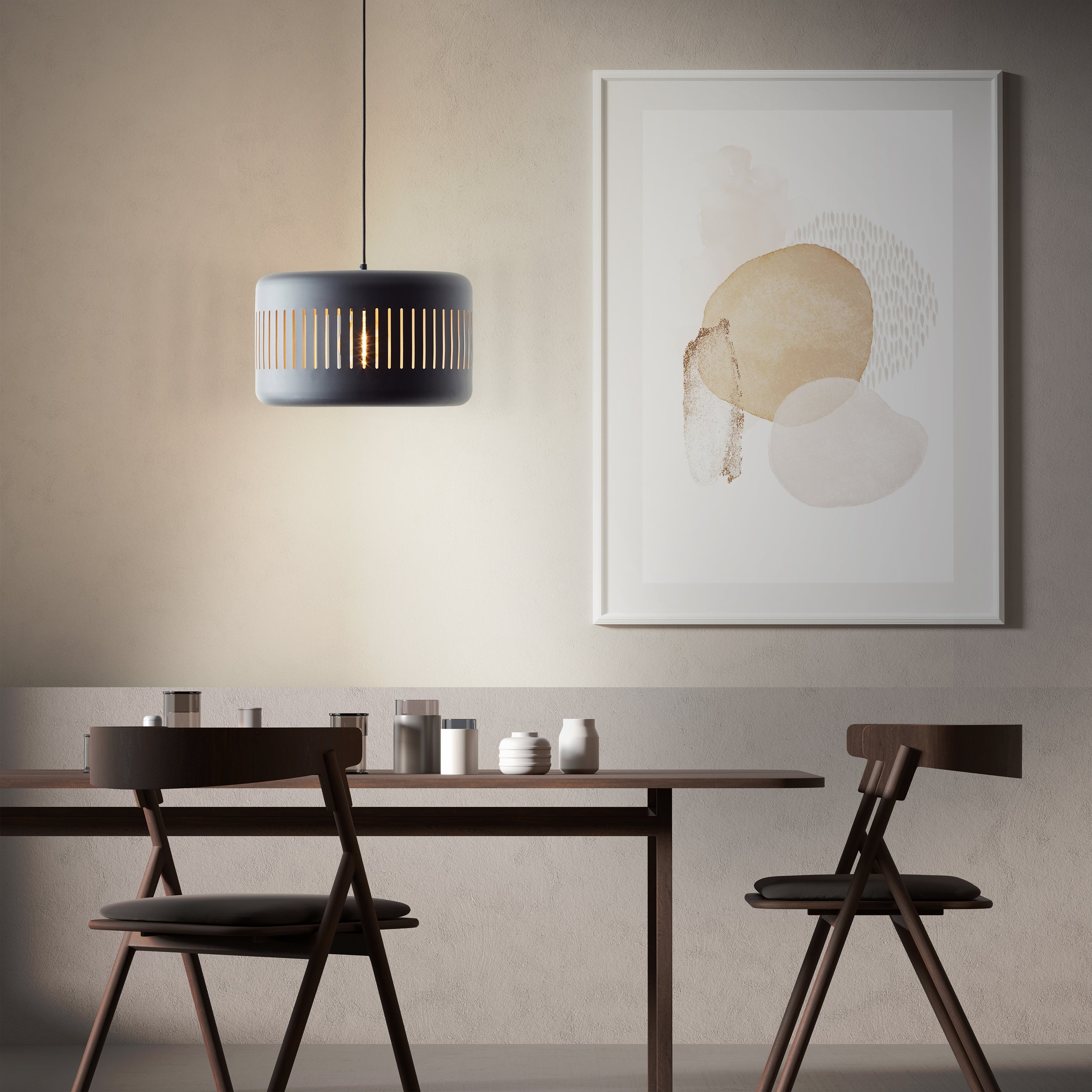 Brilliant lampa wisząca Tyas 1 żarówka czarny/złoty czarny plastik 1x A60, E27, 60 W - 8