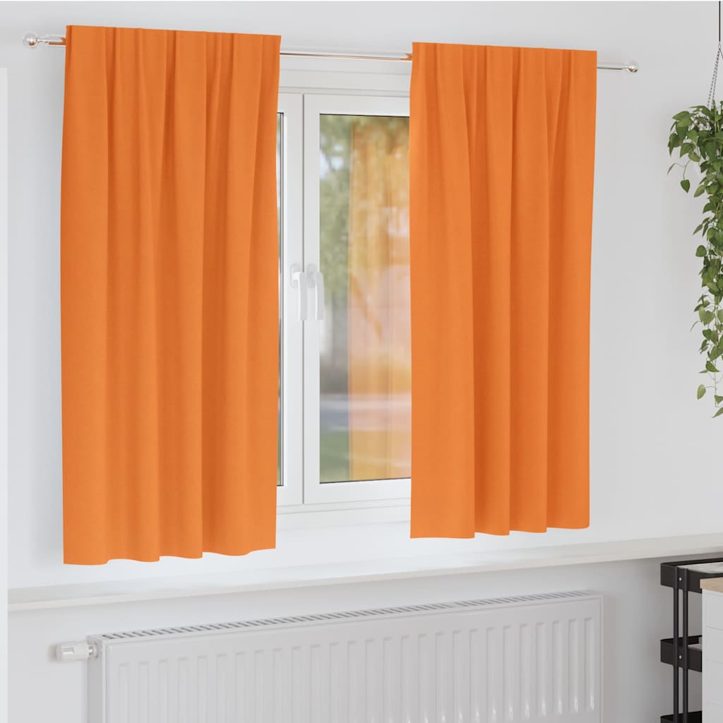 Firany blackout z kółkami 2 pcs Pomarańczowy 175 x 140 cm vidaXL