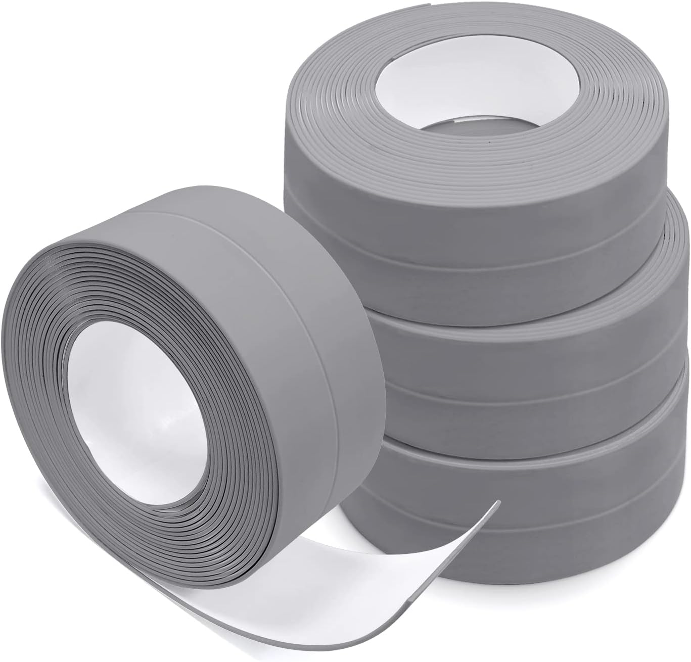 Taśma uszczelniająca PVC w rolkach, taśma klejąca, do zlewu kuchennego, toalety, wanny, narożnika ściennego, płytek (szara)