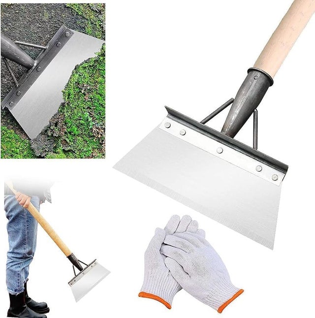 Pelle de Nettoyage multifonctionnelle, Pelle de Nettoyage Multifonction en Acier Inoxydable, grattoir de Jardin pour Mauvaises Herbes et Mousse