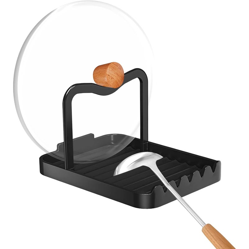 Uchwyt na pokrywkę garnka, podstawka na łyżkę, tacka ociekowa na przybory kuchenne, pokrywkę garnka i łyżkę