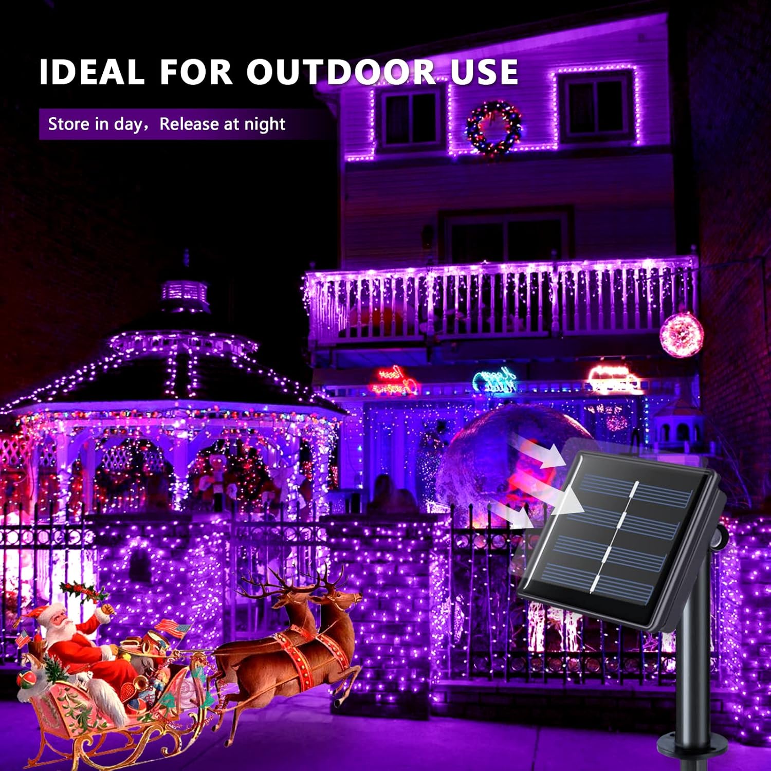 Redefun 2 Pacco Luci Solari A Fuochi D'Artificio Con 120 LED, 8 Modalità, IP65 Impermeabile, Per Giardino, Vialetto, Feste, Multicolore