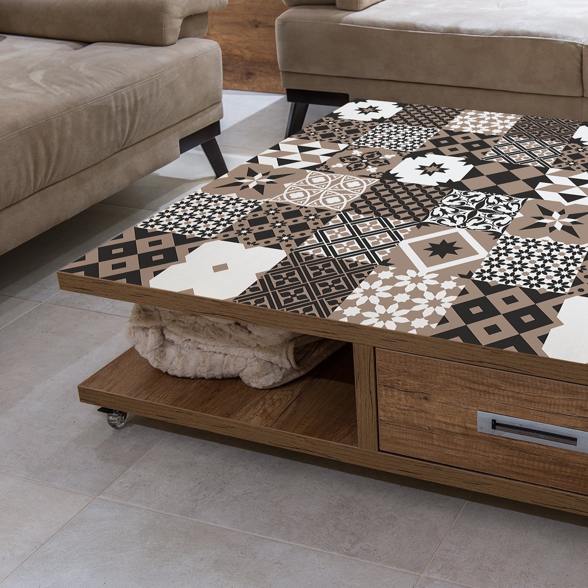 24 adesivi piastrelle di cemento mobili carolinio - Sticker adesivo - adesivi murali - 24stickers10x10cm - 3