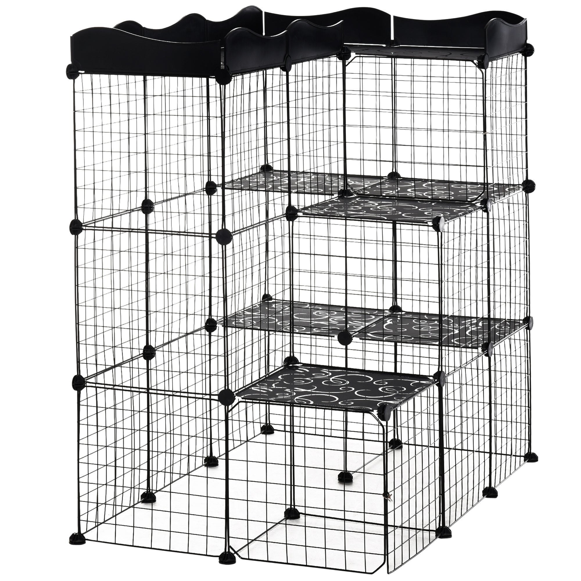 Cage parc enclos pour petits animaux et chats 105 x 70 x 116 cm ...