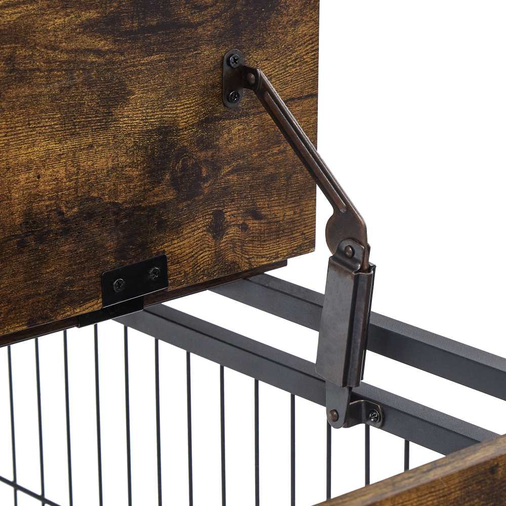Caixa para Cão Estilo Móvel, Nicho Interior com Dupla Porta, Tampa Abrir e Rodas para Fácil Mobilidade 80x56x69.5cm - 9