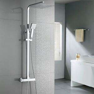 Auralum max Élégant Colonne de Douche Thermostatique Ensemble de Douche Thermostat avec Mitigeur Réglable en Hauteur Système de Douche - EU Modèle Leroy Merlin Les bons plans des petits projets avant l'été