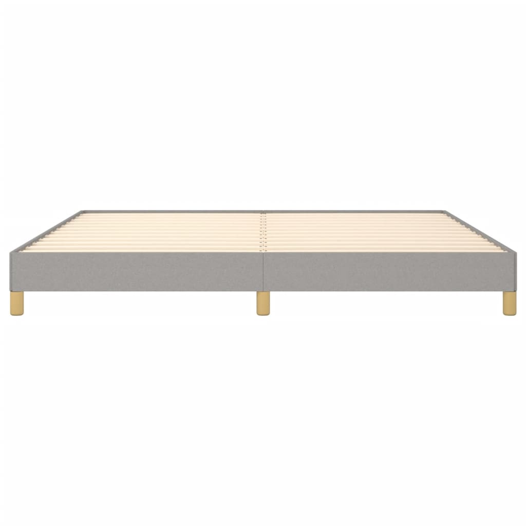 Cadre de lit sans matelas gris clair 200 x 200 cm en tissu - 5
