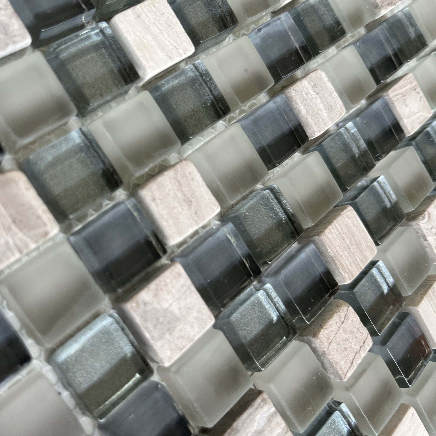 Piastrelle Mosaico Vetro Blu Grigio - 30x30 Cm, Per Bagno O Cucina