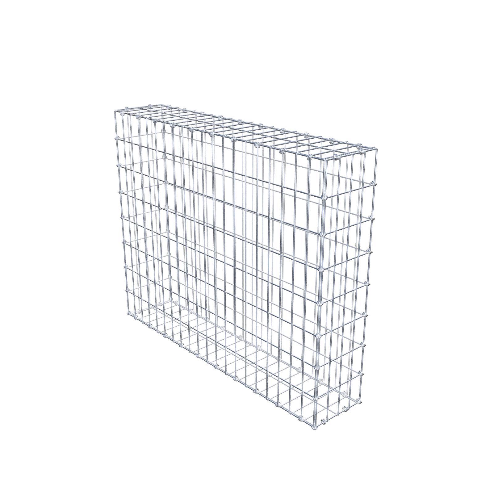 Gabion 100 cm x 80 cm x 20 cm (dł. x wys. x gł.), rozmiar oczek 5 x 10 cm, pierścień spiralny