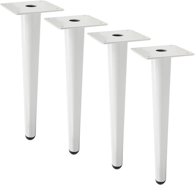 Nogi meblowe – Nogi do sofy – Nogi podporowe do mebli – Wysoka nośność – Białe – Zwężane – (25 cm – Zestaw 4 sztuk)
