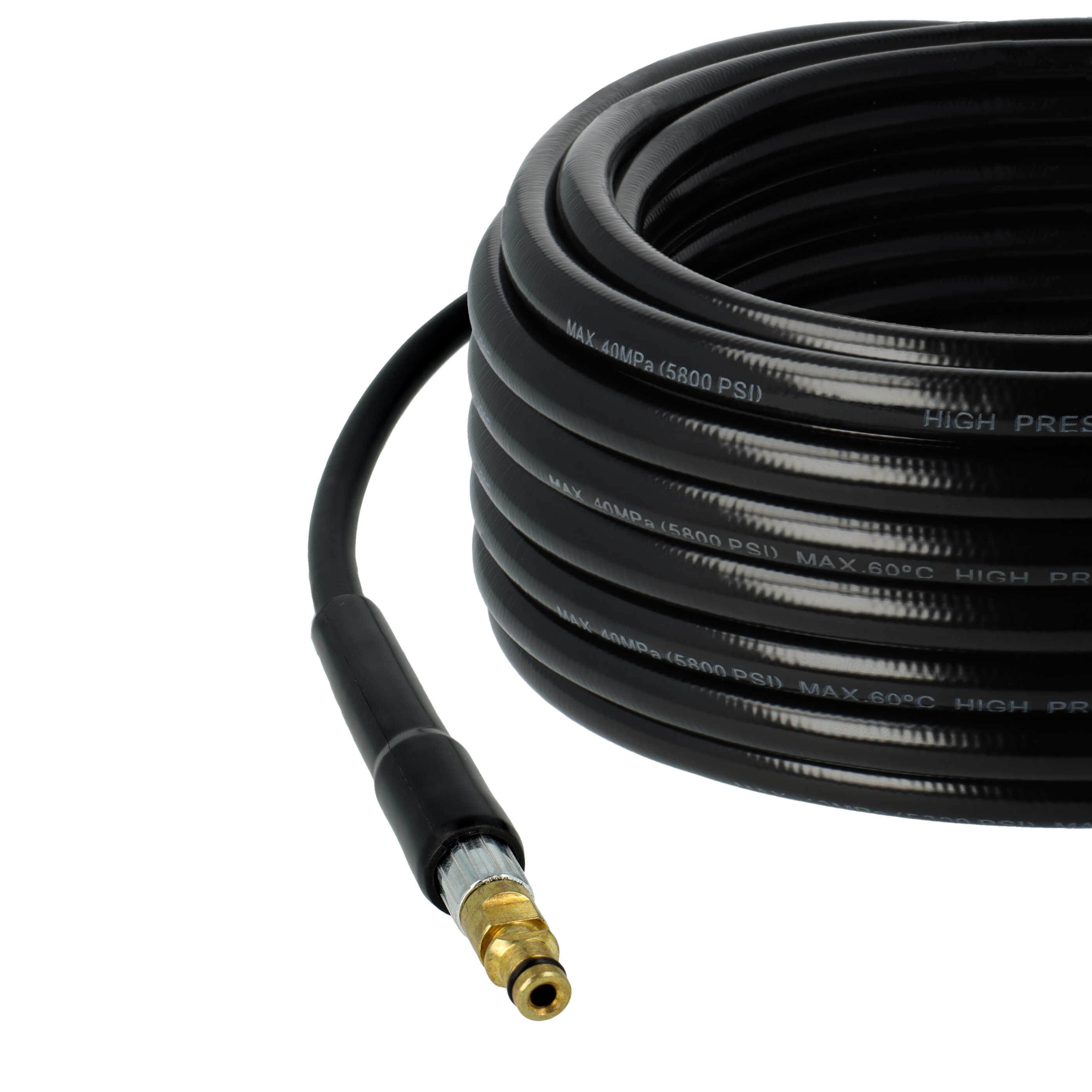 vhbw 20m Tuyau haute-pression compatible avec Kärcher K 4.800 T250 eco!ogic, K 4.900 Silent 50Hz *JP nettoyeur haute pression - Filetage en laiton - 2