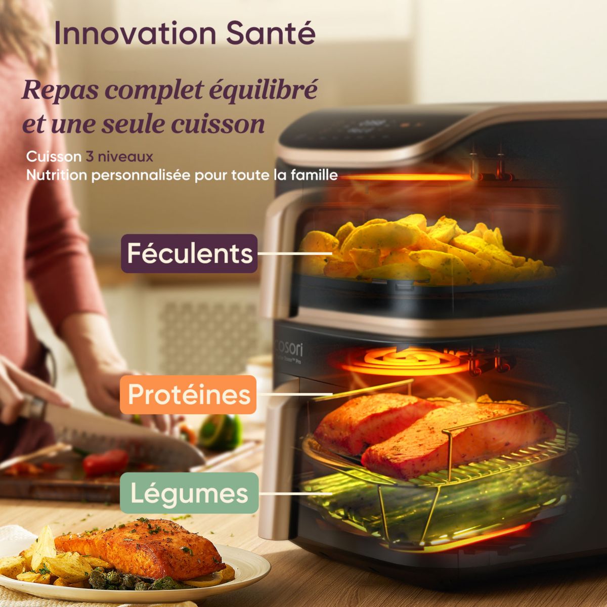 COSORI - Turbo Tower Pro Smart Chef Edition – Freidora de Aire de Torre 10.8L - 7