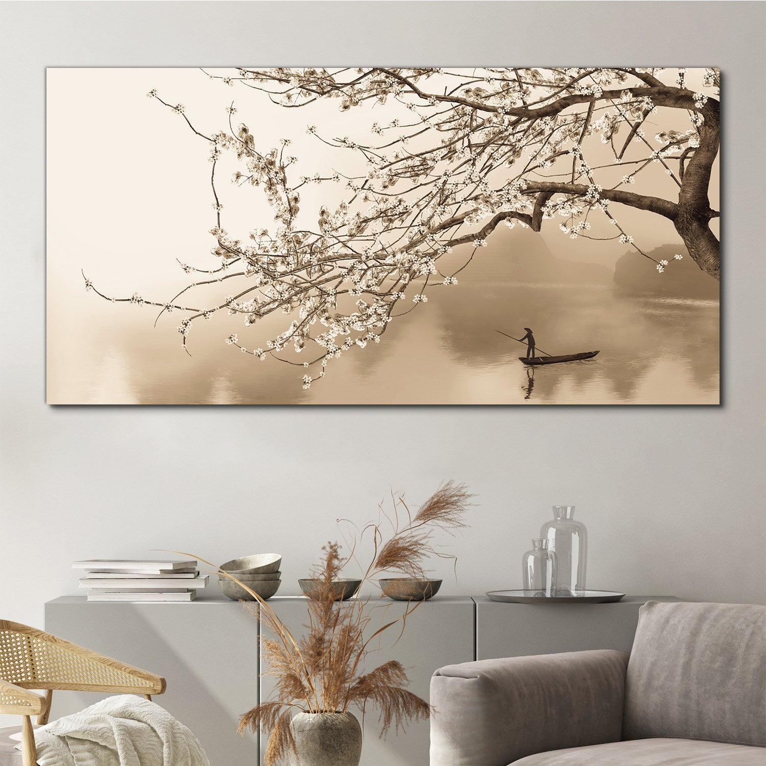 Impression sur Toile 140x70 cm Tulup – Tableau pour Décoration Murale Salon et Chambre – fleurs de cerisier - 3