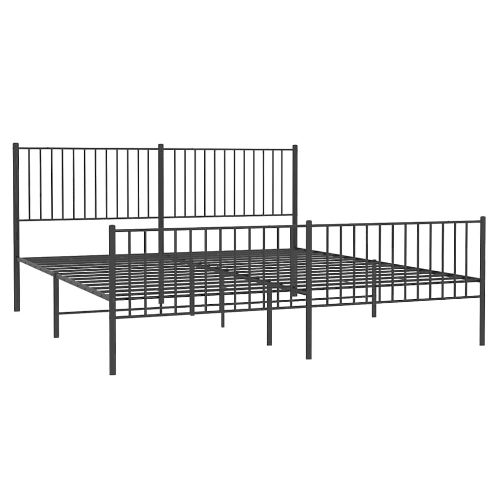 Estructura cama sin colchón con estribo metal negro 193x203 cm vidaXL - 3