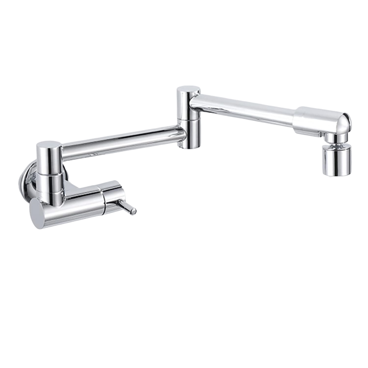 Składany teleskopowy kran kuchenny ścienny z pojedynczym wyjściem zimnej wody (srebrny)