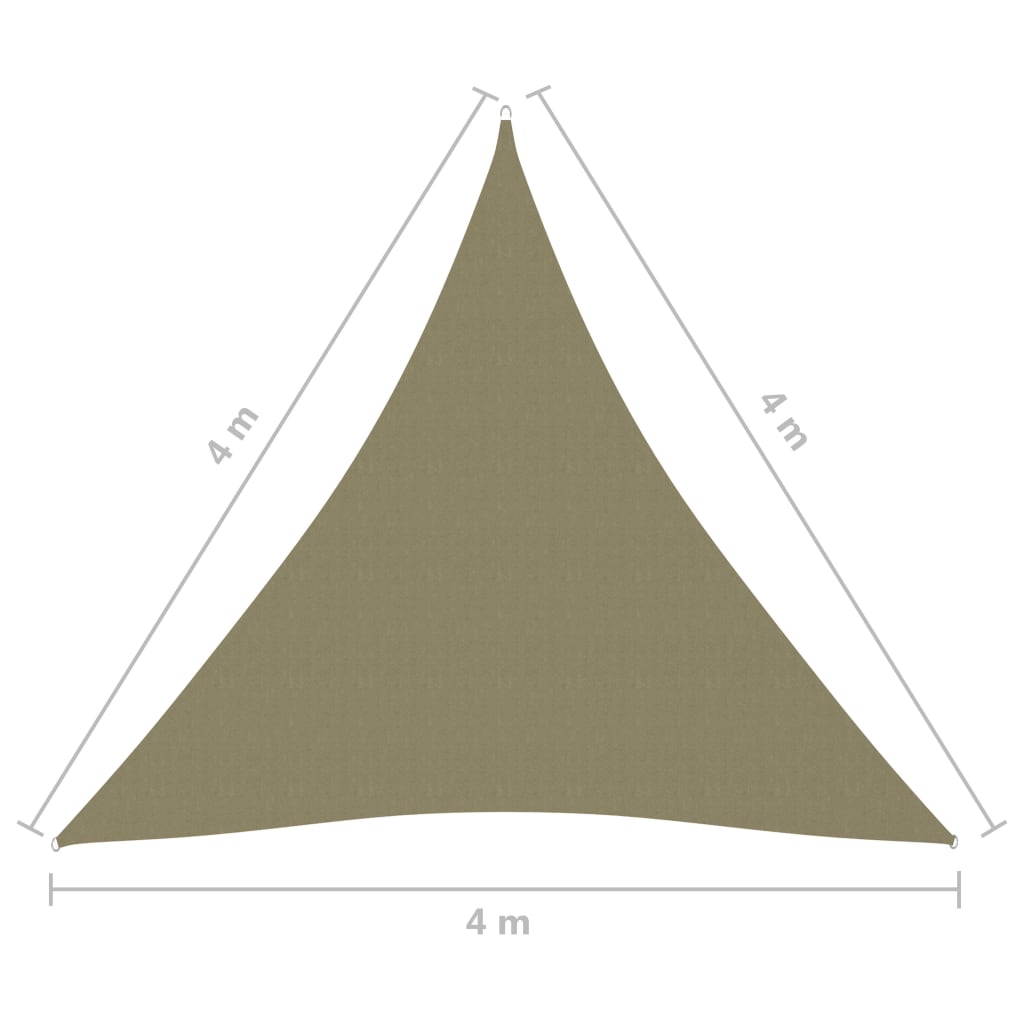 Telo parasole vela triangolare in tessuto Oxford 4 x 4 x 4 m beige 02_0009863 - 6