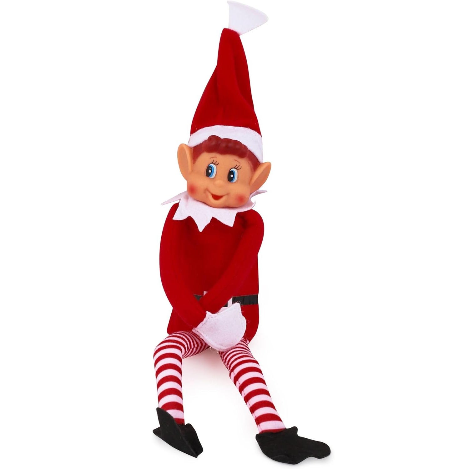 Elfo de Natal Papai Noel Perna Longa Vinil Macio Elfo com Chapéu de Elfo Grande 62 cm - 7