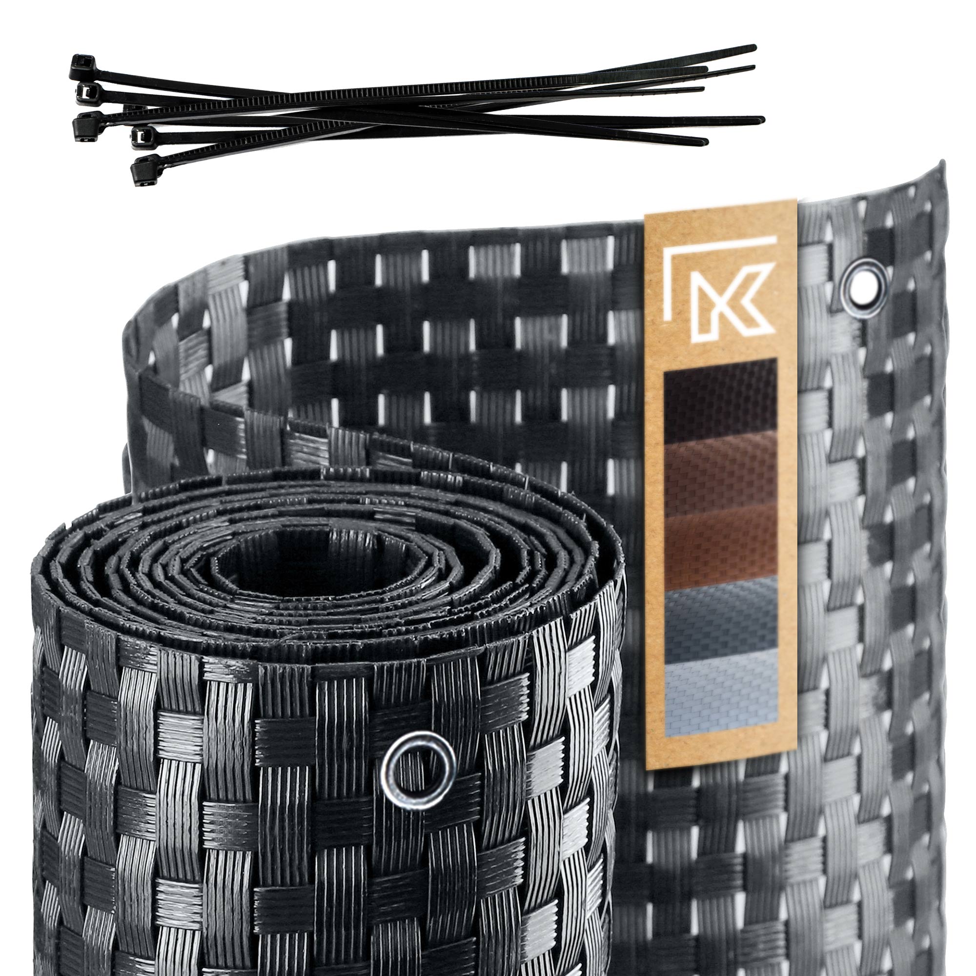 OSŁONA BALKONOWA TECHNORATTAN 0,9x7m ANTRACYT MATA NA BALKON TARAS PREMIUM