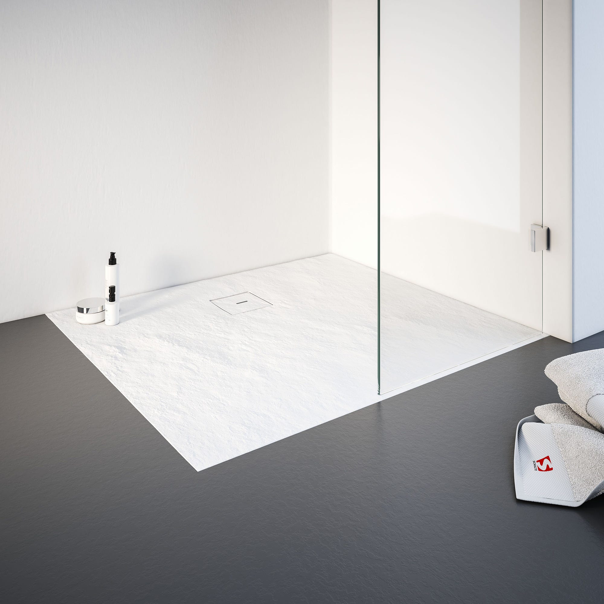 Schulte receveur de douche effet pierre blanche