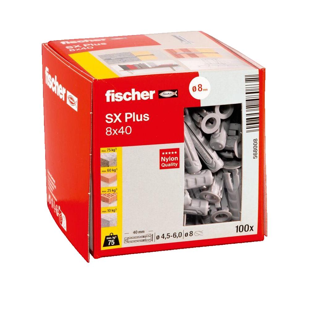 Cheville Nylon - SX PLUS - Fischer - Diamètre8mm - Longueur 40mm - Vendu par 100 - 3