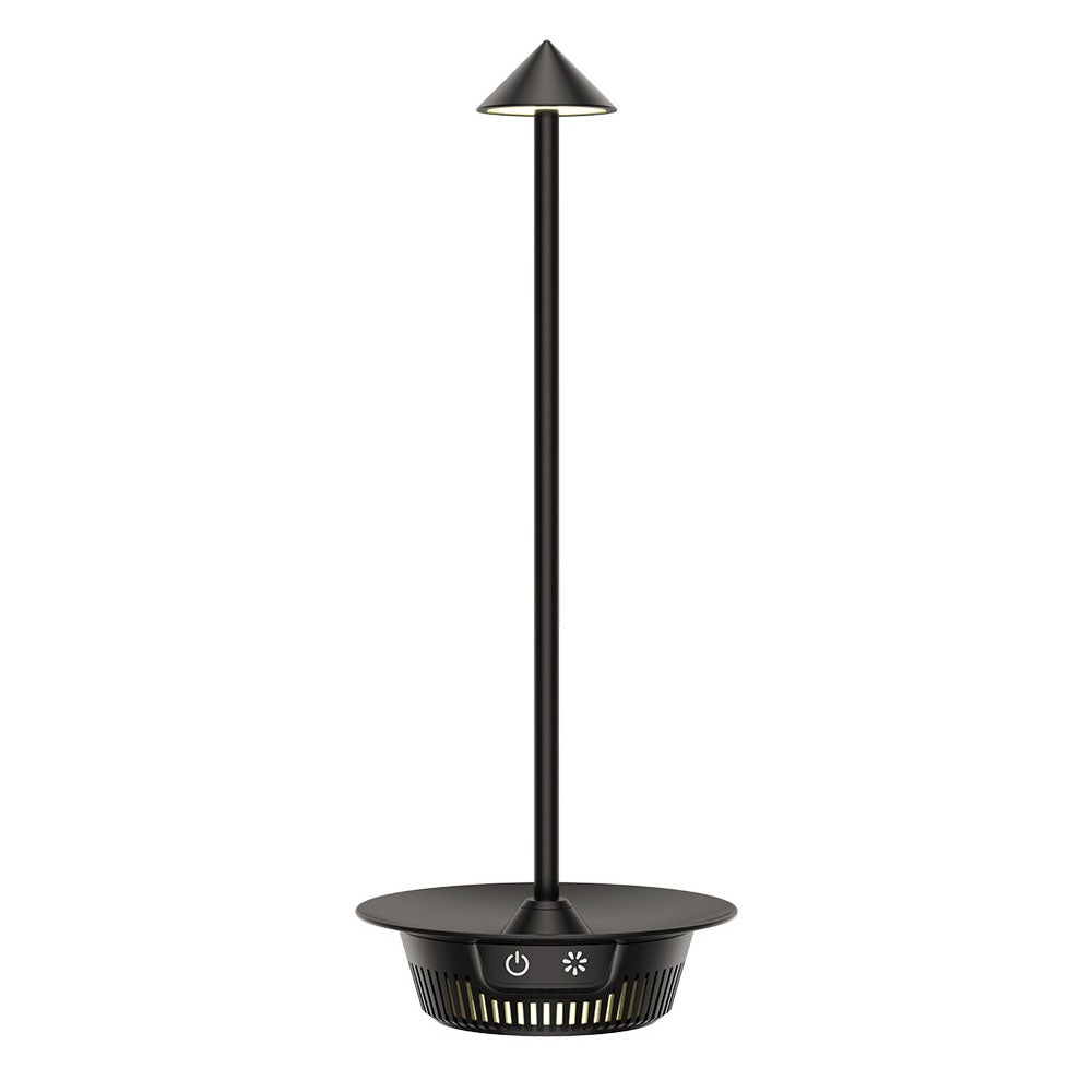 Bezprzewodowa, ładowalna lampa biurkowa, lampa biurkowa LED sterowana dotykowo, kolorowe światła, szara i czarna