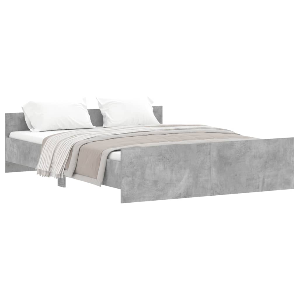 GarveeHome Letto Matrimoniale King Size Con Testiera E Pediera – Struttura In Metallo E Legno, Stile Rustico Industriale, 30 Cm Altezza Contenimento