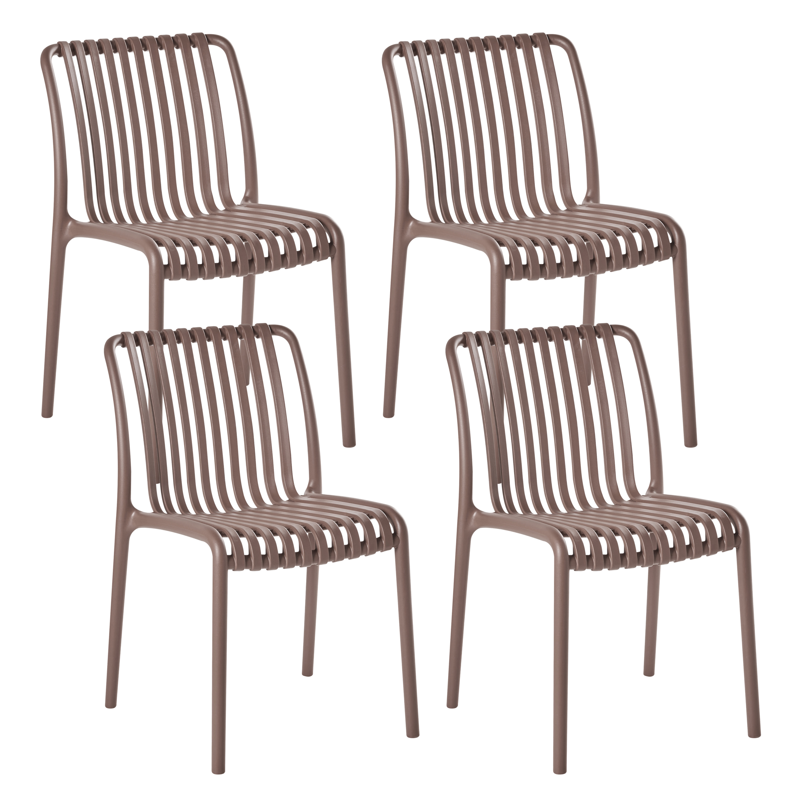 Set de 4 scaune de grădină ARICCIA Maro 4buc