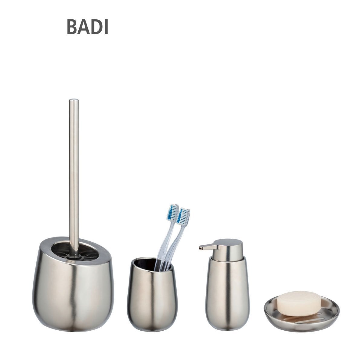 Distributeur de savon design mat Badi - Argent chromé - 4