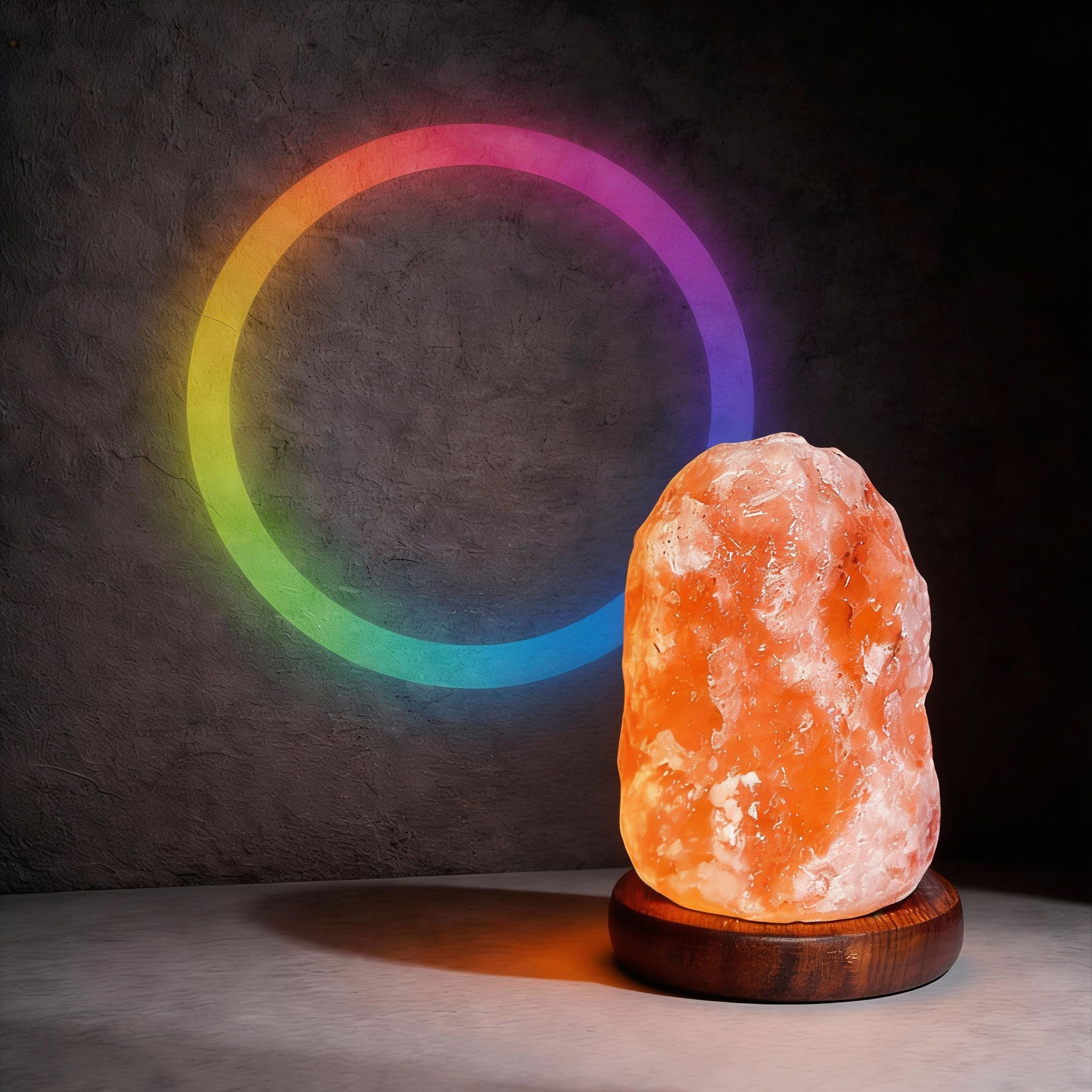 Lampka solna RGB dekoracyjna podstawa dąb wbudowany LED 1W Wasabi 3680 Rabalux