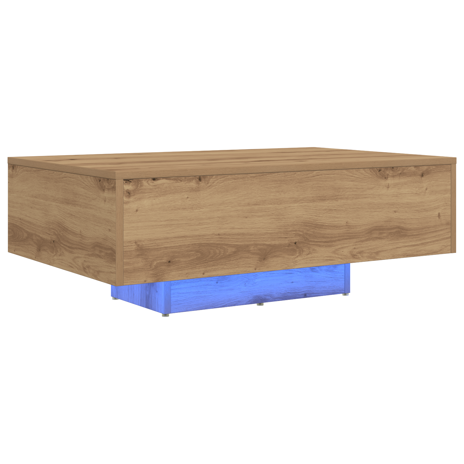Table basse avec lumières LED chêne marron 90x50