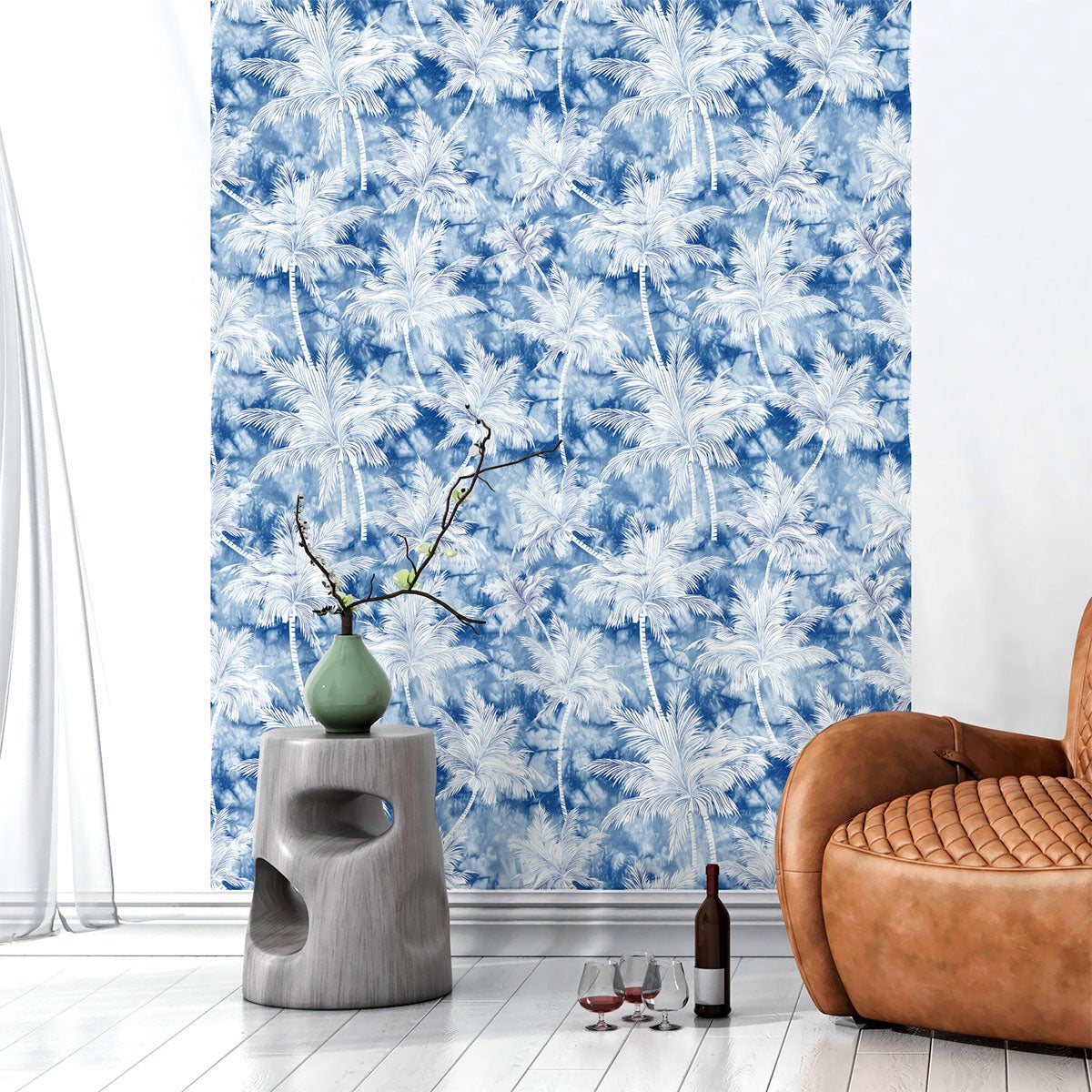Vinilo papel tapiz tropical calama - adhesivo de pared - revestimiento sticker mural decorativo - 60x60cm