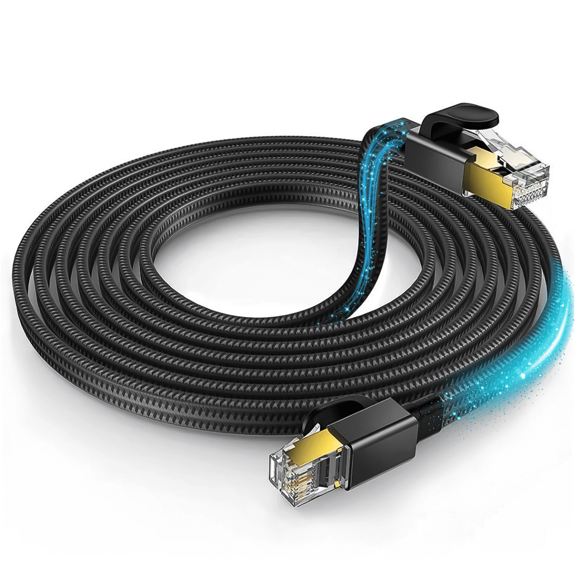 Kabel Ethernet RJ45 Cat8 SFTP 5 m Płaski Przewód Sieciowy 40 Gbps Skrętka