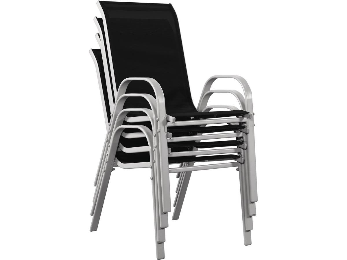 Table et chaises de jardin en textilène 