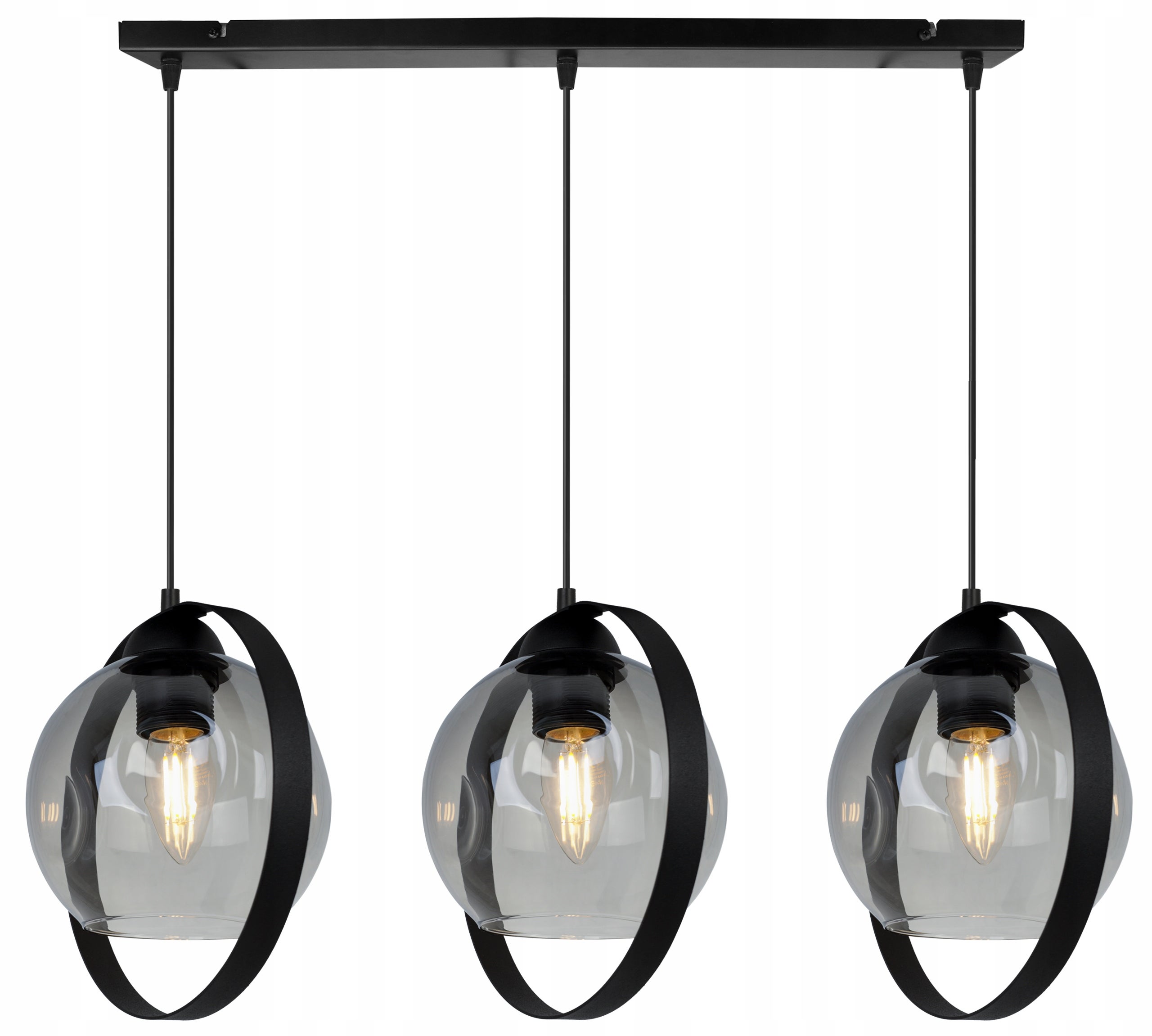 Lampa sufitowa wisząca Ring rio modern 3xE27 abażur pierścienie grafitowy Light Home LH