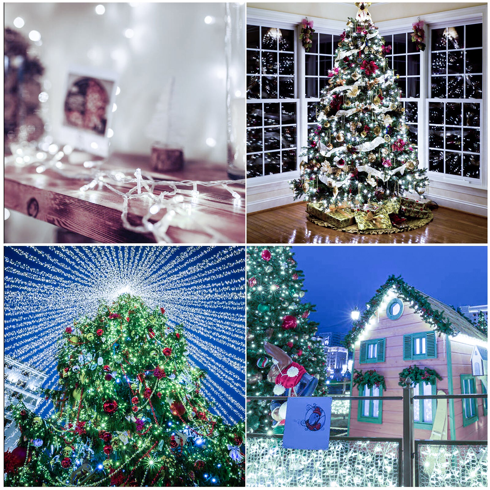 30M 300 LED Guirlande lumineuse de Noël IP44 8 modes décoration de fête Extérieur Intérieur Jardin pour Noël anniversaire mariage salon blanc Froid - 3