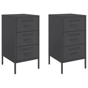 Set 2 comodini in metallo nero Ida | Klast Home