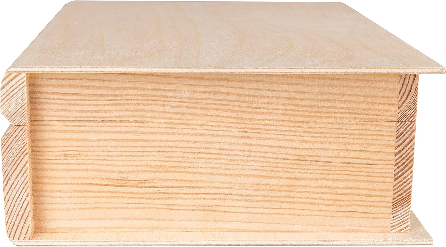 Creative Deco Boite de Rangement Boîte de Livre en Bois | 24 x 19 x 7,5cm | Decoration de Bibliotheque | Non-Peint | Coffre Caisse | Coffret Souvenirs - 7