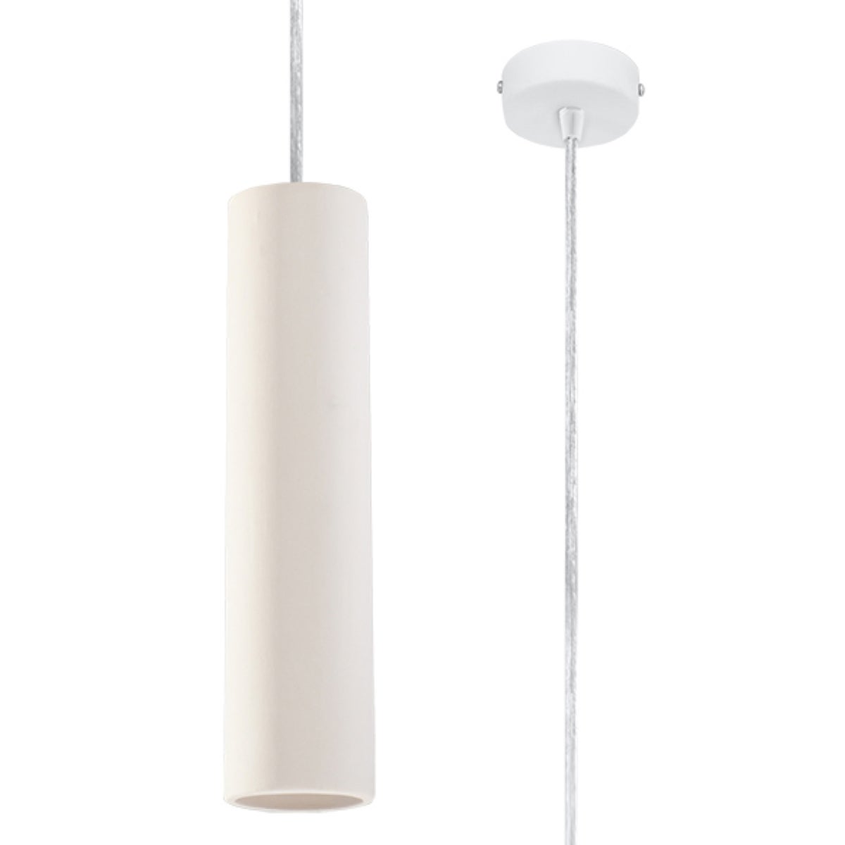 Lampa sufitowa wisząca Nancy biała 1xGU10x40W wym: 120 x 6 x 6 cm ceramika / gips Sollux Lighting