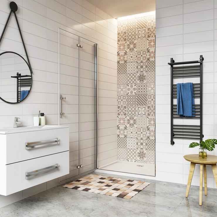 Aica Douche Italienne Receveur 100x80cm Avec Porte De Douche Pivotante Et Pliante 100cm Hauteur 195cm - 3