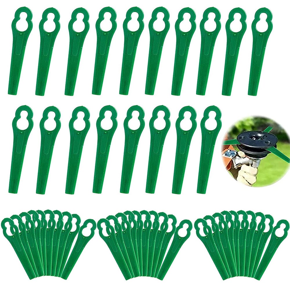200 sztuk Plastikowych Ostrzy do Kosiarek Ogrodowych, Zielone Ostrza do Podkaszarki, Ostrza Zapasowe do Podkaszarki, Długość 83 mm