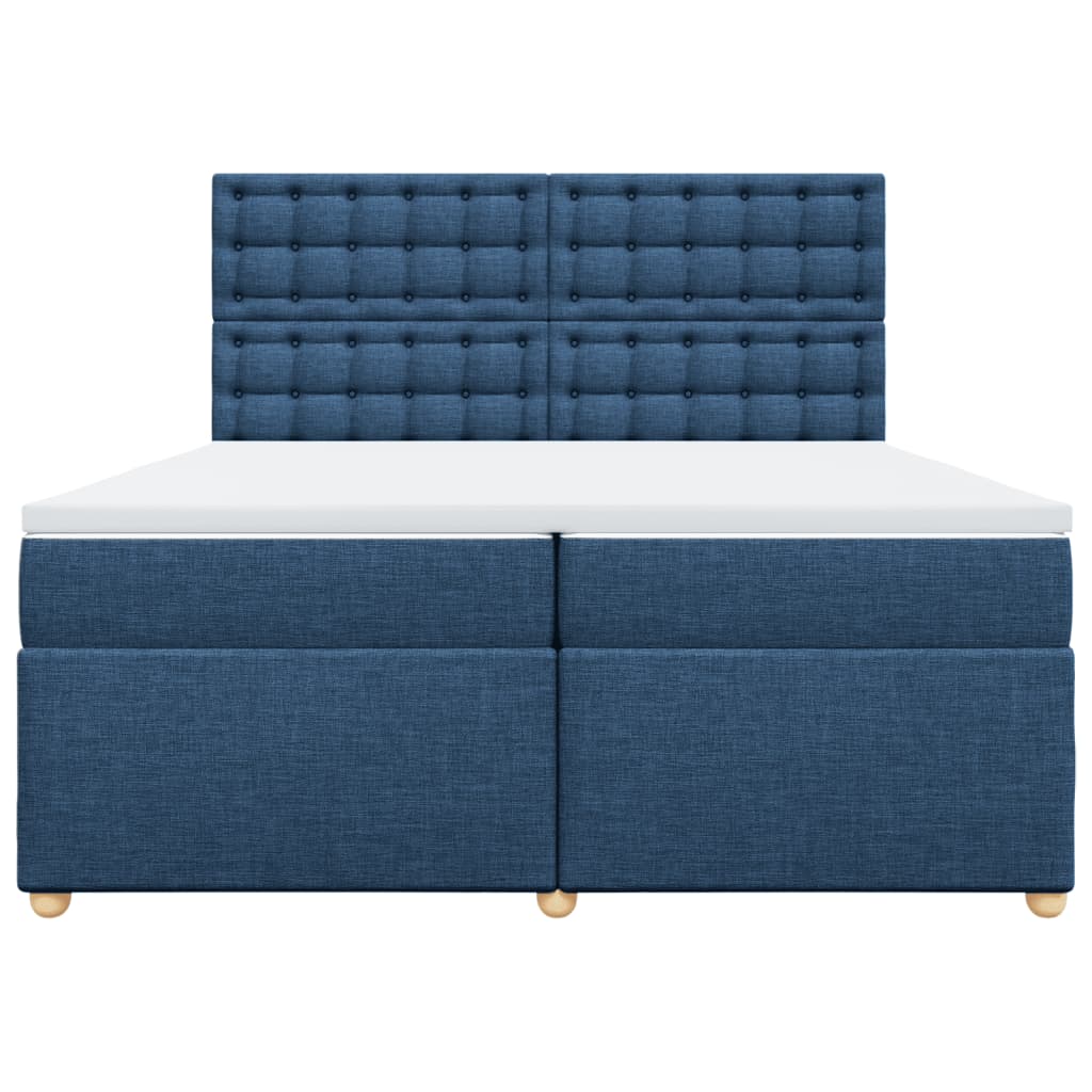 Maison Exclusive - Sommier à lattes de lit avec matelas Bleu 200x200 cm Tissu - 6