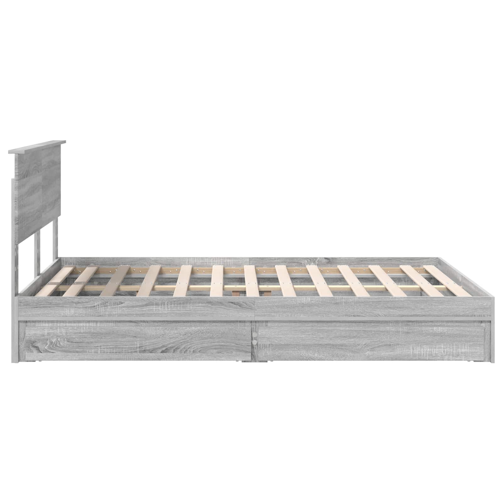 Lit de rangement gris 140 x 200 cm en panneau de bois - 9
