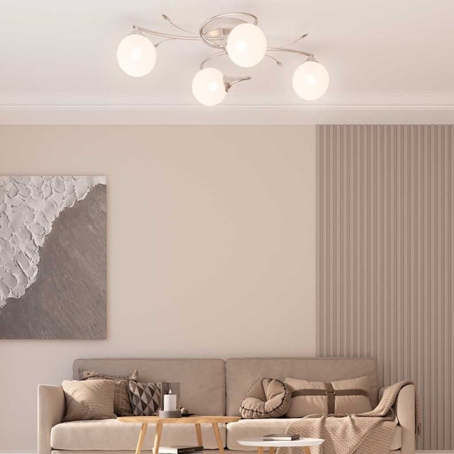 Lampa sufitowa, okrągłe szklane klosze, 4 żarówki LED, G9 vidaXL