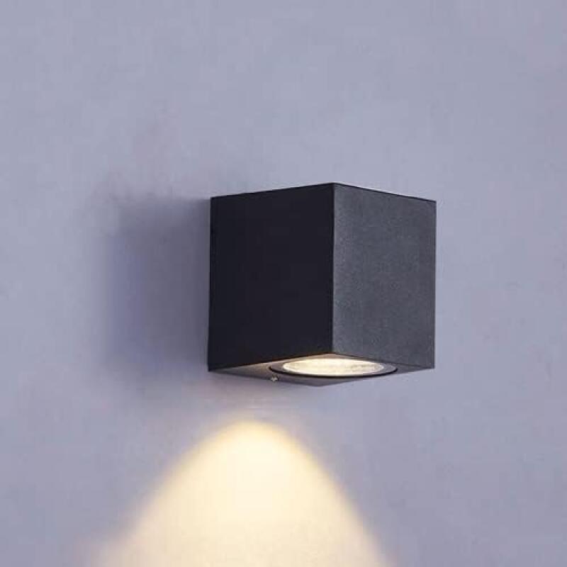 Kinkiet/lampka nocna - Kinkiet do sypialni/salonu - Podwójna kwadratowa czarna podstawa lampy - 1